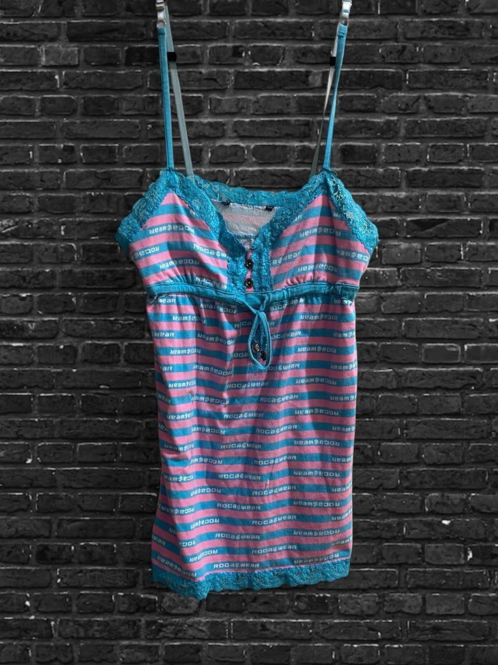 Y2K Grunge Pink Blue Rocawear Cami Top